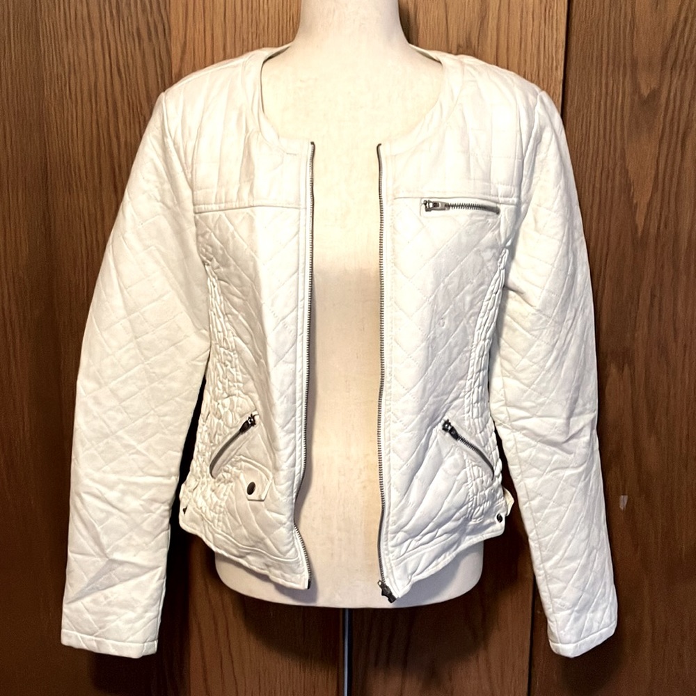 Charlotte Russe Faux Leather Quilted Moto Jacket